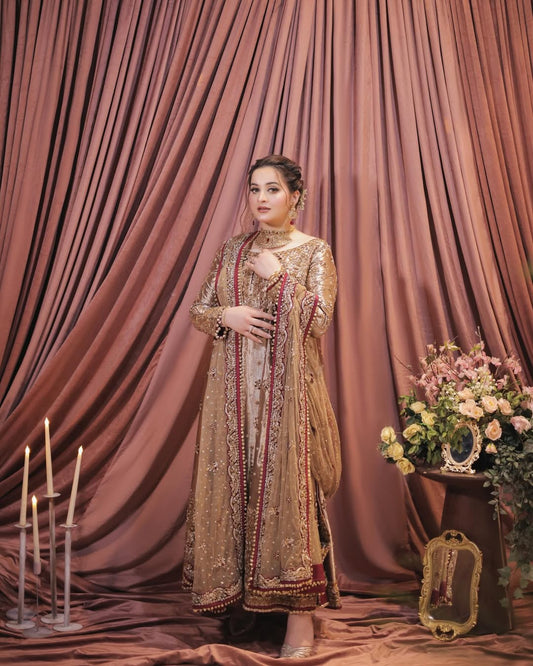 Pure Mysoori Embroidered Wedding Dress - WW403