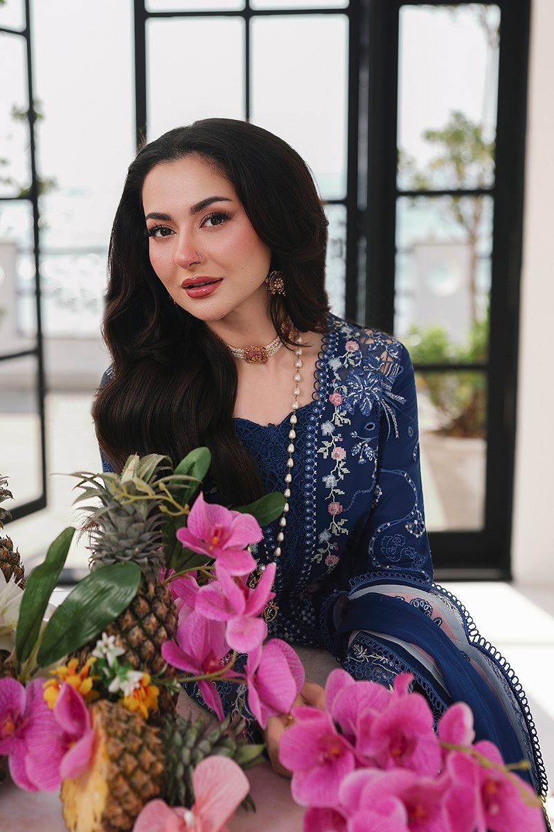 Pure Lawn Blue Embroidered Eid Outfit - LL416