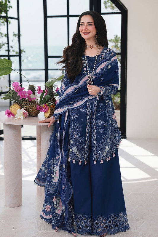 Pure Lawn Blue Embroidered Eid Outfit - LL416