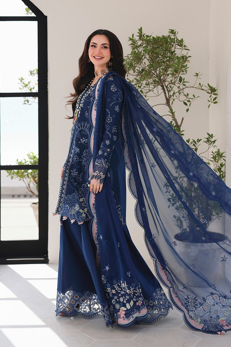 Pure Lawn Blue Embroidered Eid Outfit - LL416