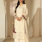 Pure Chiffon Off White Embroidered Wedding Dress - WW405