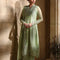 Pure Chiffon Green Embroidered Wedding Dress - WW406
