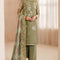 Pure Chiffon Green Embroidered Wedding Dress - WW407