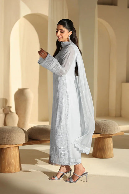 Pure Chiffon Embroidered Wedding Dress - PW209