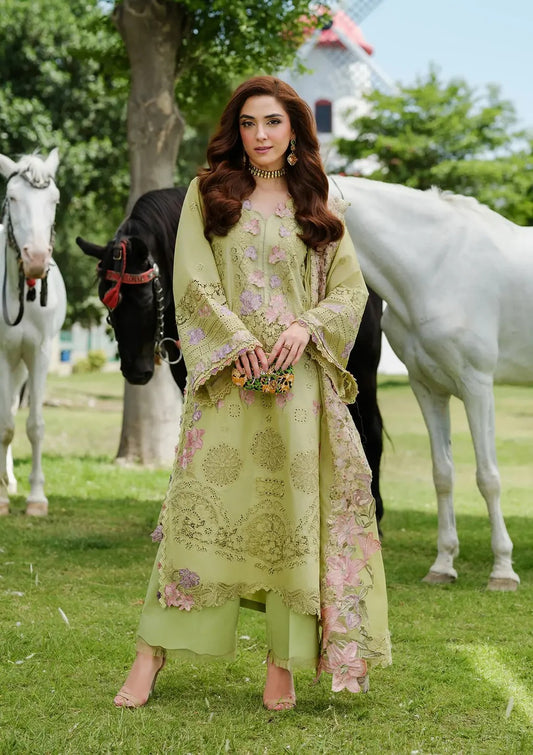Pure Lawn Green Embroidered Eid Outfit - LL425