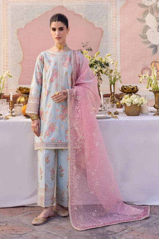 Pure Lawn Grey Embroidered Eid Outfit - LL423