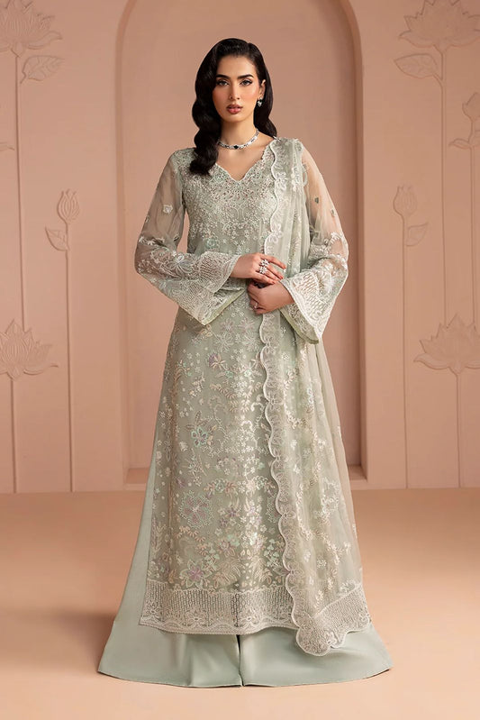Pure Chiffon Cream Embroidered Wedding Dress - WW417