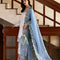 Pure Raw Silk White Embroidered Wedding Dress - PW413
