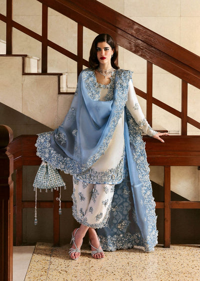 Pure Raw Silk White Embroidered Wedding Dress - PW413