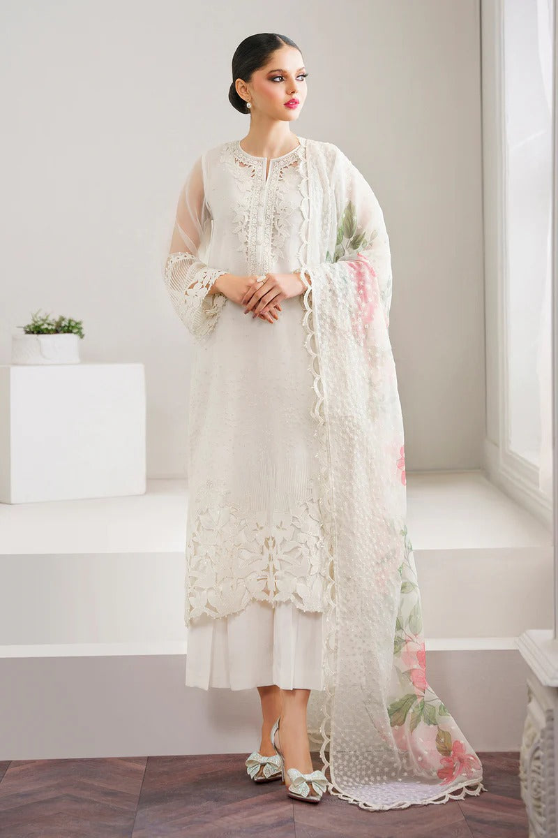 Pure Chiffon Elegant Embroidered Wedding Dress - WW424