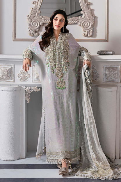 Pure Chiffon Kaftan Style Embroidered Wedding Dress - WW426