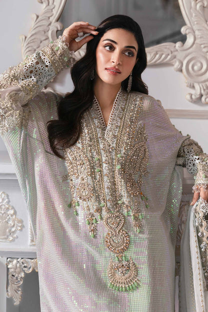 Pure Chiffon Kaftan Style Embroidered Wedding Dress - WW426