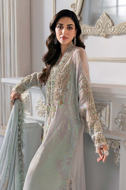 Pure Chiffon Kaftan Style Embroidered Wedding Dress - WW426