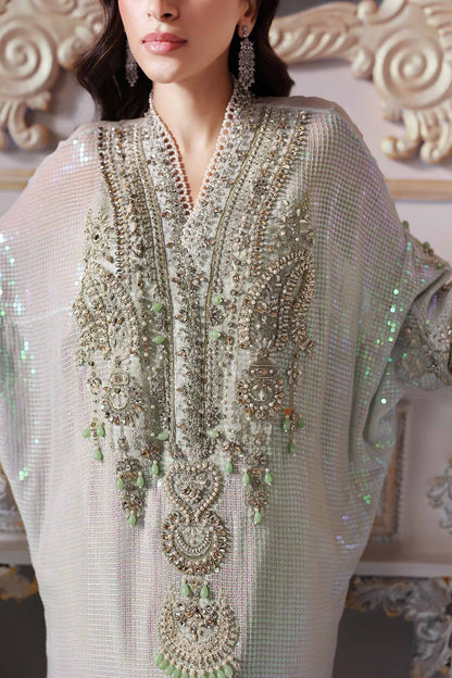 Pure Chiffon Kaftan Style Embroidered Wedding Dress - WW426