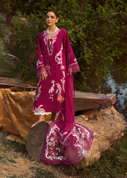 Pure Lawn Fushia Pink Chickenkari Outfit - LL440