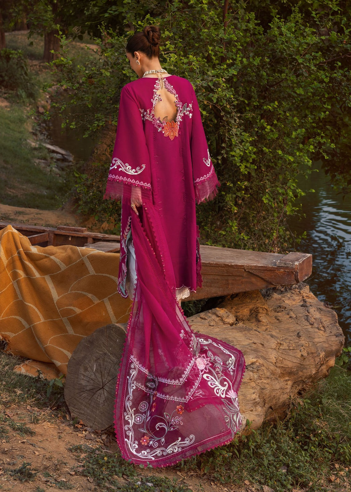 Pure Lawn Fushia Pink Chickenkari Outfit - LL440