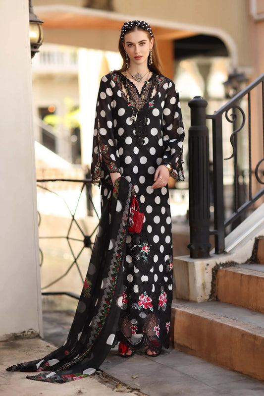 Pure Chiffon Moonlight Embroidered Dress - PW416