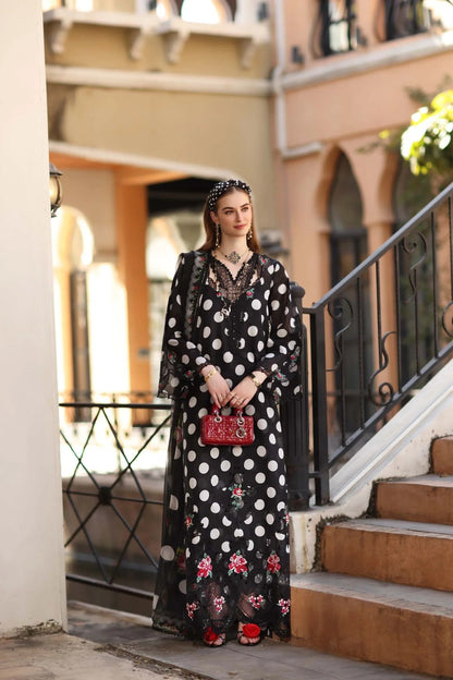 Pure Chiffon Moonlight Embroidered Dress - PW416