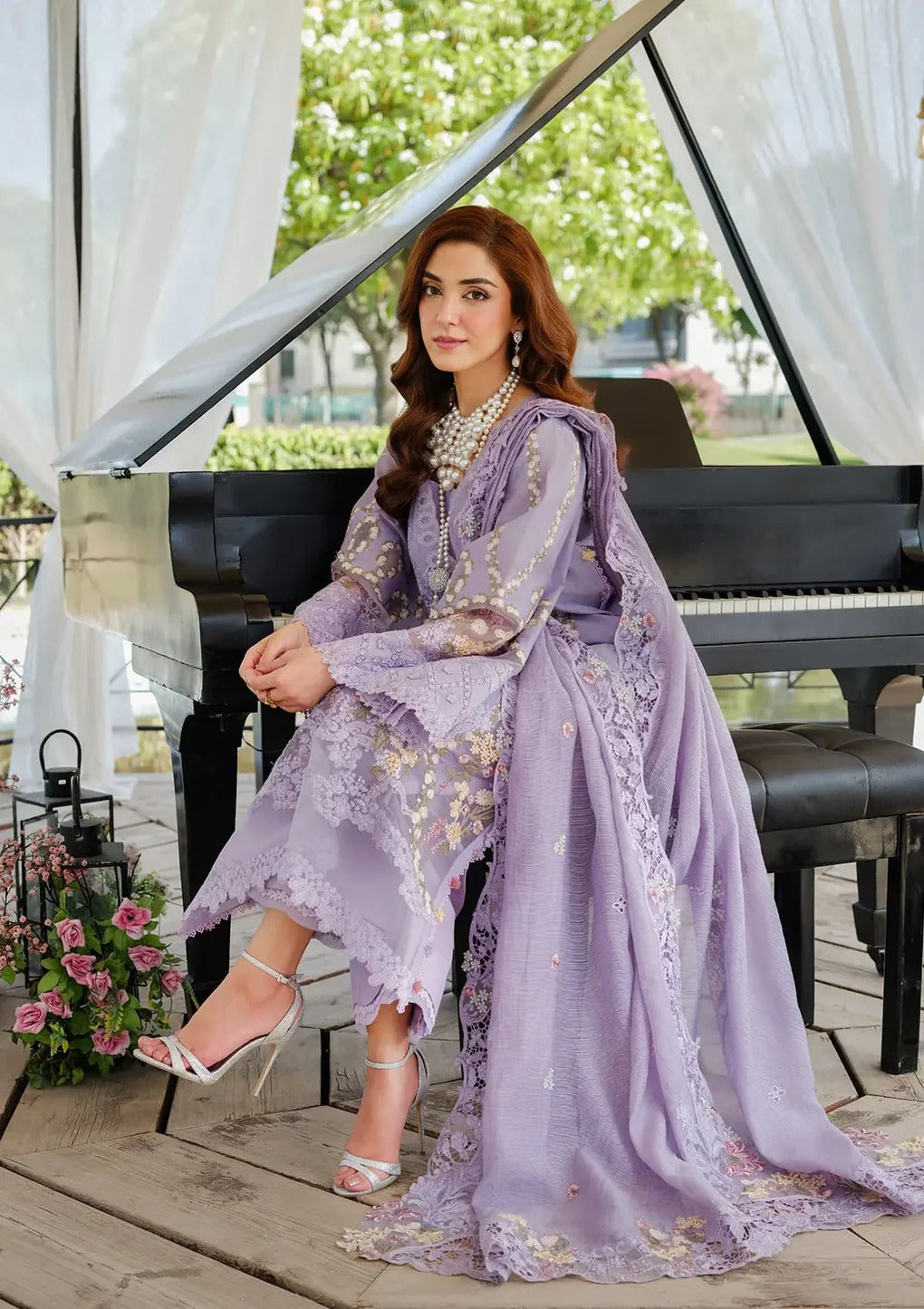 Pure Lawn Purple Embroidered Eid Outfit - LL435