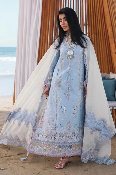 Pure Lawn Blue Embroidered Eid Outfit - LL434