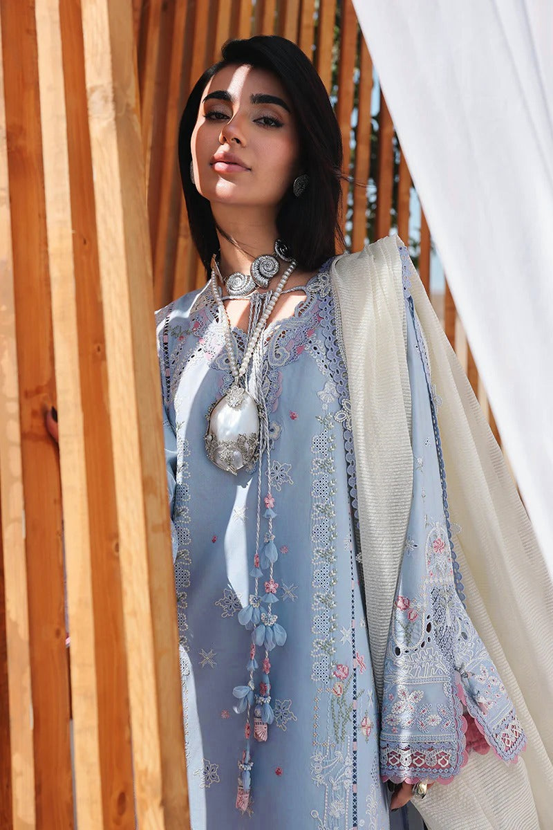 Pure Lawn Blue Embroidered Eid Outfit - LL434