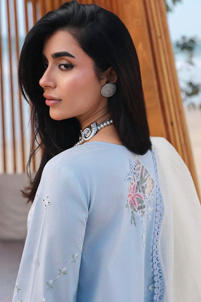 Pure Lawn Blue Embroidered Eid Outfit - LL434