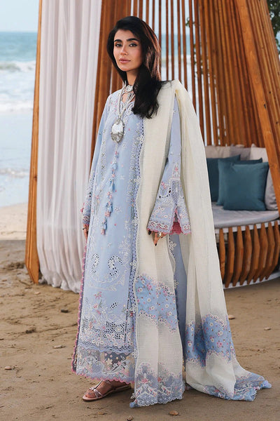 Pure Lawn Blue Embroidered Eid Outfit - LL434
