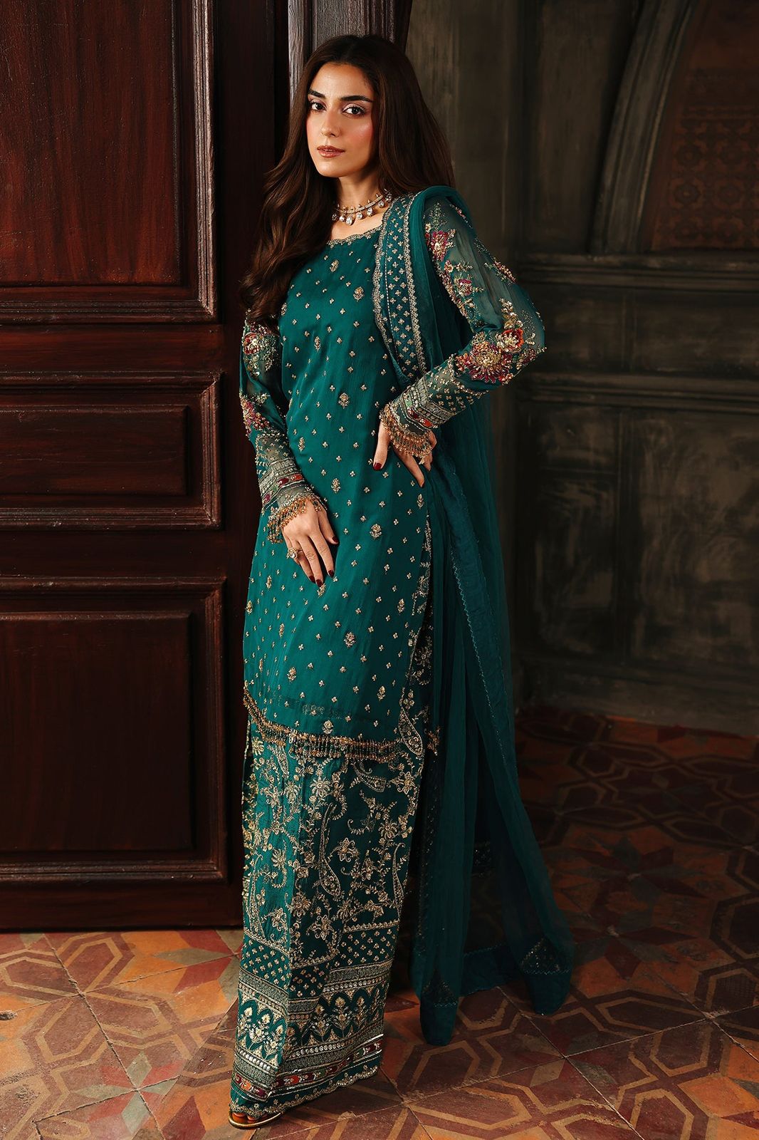 Pure Chiffon Embroidered Wedding Dress - WW432