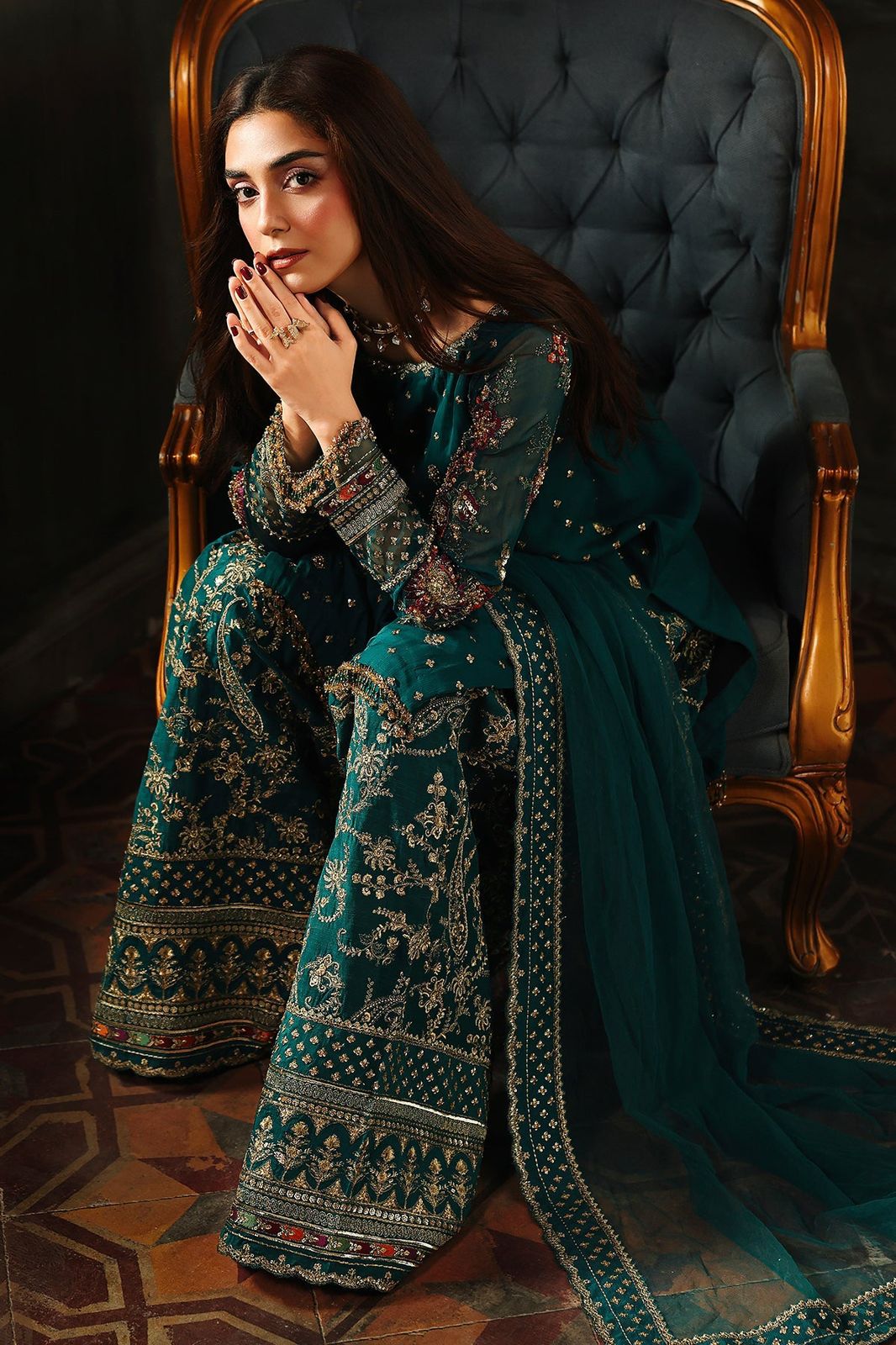 Pure Chiffon Embroidered Wedding Dress - WW432