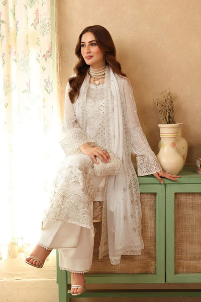 Pure Chiffon White Embroidered Wedding Dress - WW434