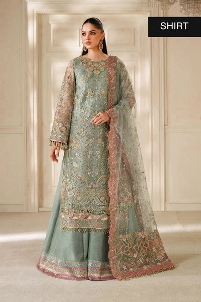 Pure Chiffon Heavy Embroidered Wedding Dress - WW435