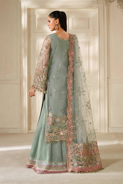 Pure Chiffon Heavy Embroidered Wedding Dress - WW435