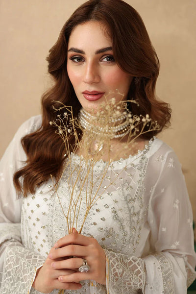 Pure Chiffon White Embroidered Wedding Dress - WW434