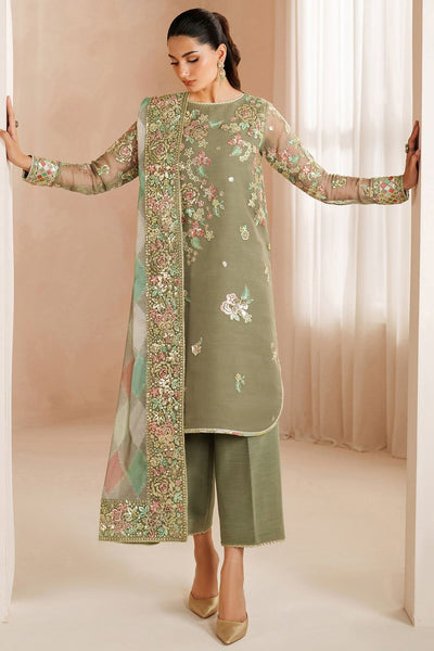Pure Chiffon Heavy Embroidered Wedding Dress - WW438