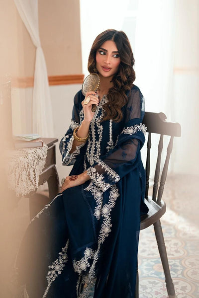 Pure Chiffon Heavy Embroidered Wedding Dress - WW440