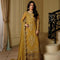 Pure Chiffon Mustard Embroidered Formal Dress - PW521