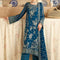 Pure Chiffon Royal Blue Embroidered Formal Dress - PW520