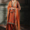 Pure Chiffon Burnt Orange Embroidered Formal Dress - WW519