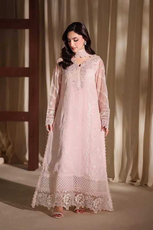 Pure Chiffon Light Pink Embroidered Formal Dress - PW515