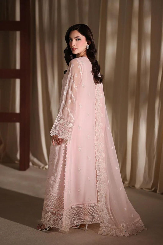 Pure Chiffon Light Pink Embroidered Formal Dress - PW515