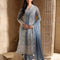 Pure Chiffon Sky Blue Embroidered Wedding Dress - WW513