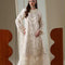 Pure Chiffon Off White Embroidered Dress - WW604