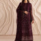 Pure Premium Chiffon Plum Embroidered Dress - WW606