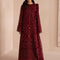 Pure Chiffon Red Embroidered Dress - WW605