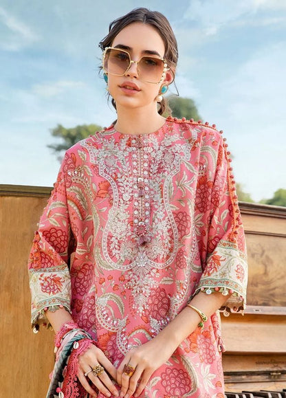 Pure Lawn Pink Embroidered Dress - LL219