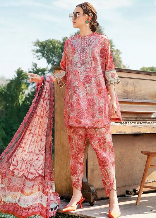 Pure Lawn Pink Embroidered Dress - LL219
