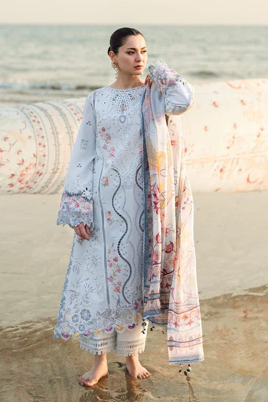 Pure Lawn Off White Chickenkari Dress - LL207
