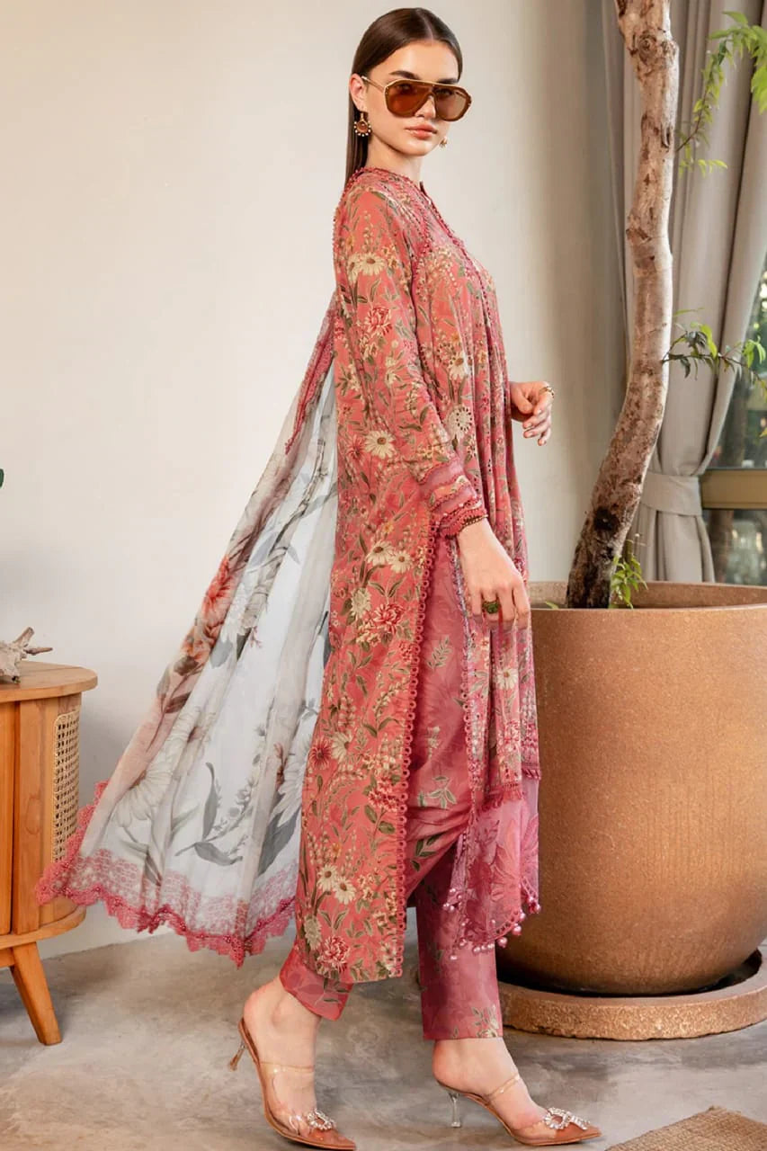 Pure Lawn Chickenkari Embroidered Dress - LL201