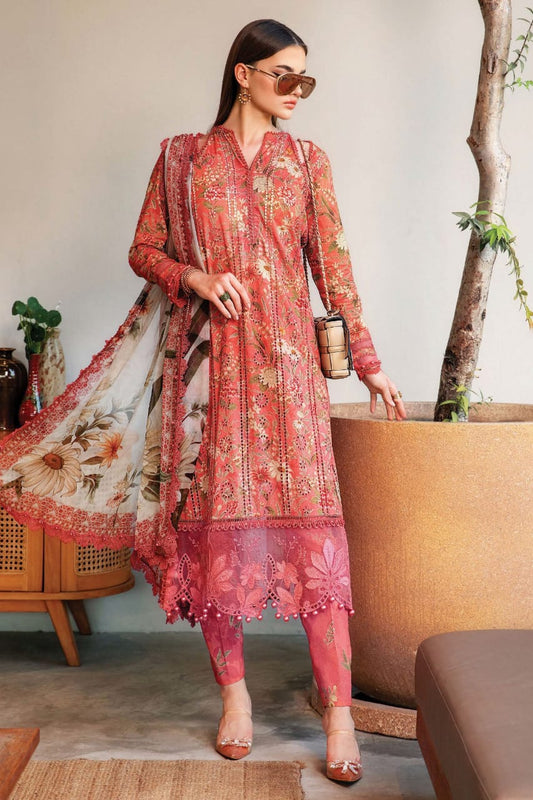 Pure Lawn Chickenkari Embroidered Dress - LL201