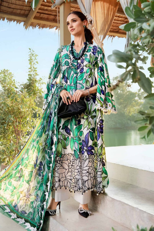 Pure Lawn Green Digital Printed Dress - LL228